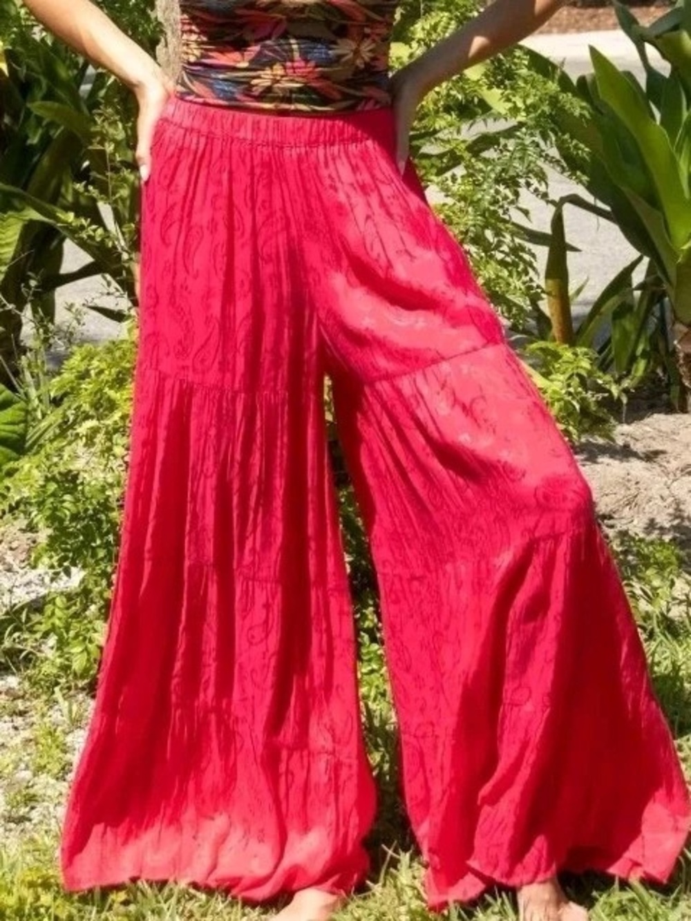 Natural Life Wide Leg Boho Palazzo Pants Small NEW